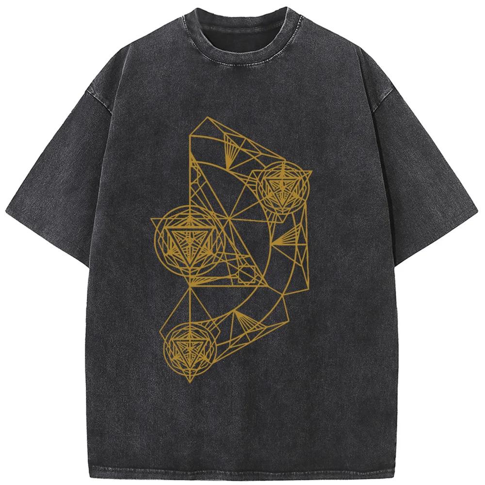 Men s Geometric Short-Sleeved T-shirt 230 Grams Of High-Quality Washed Old Tshirt Streetwear Men Washed T-shirts S
Men s Geometric Short-Sleeved T-shirt 230 Grams Of High-Quality Washed Old Tshirt Streetwear Men Washed T-shirts S