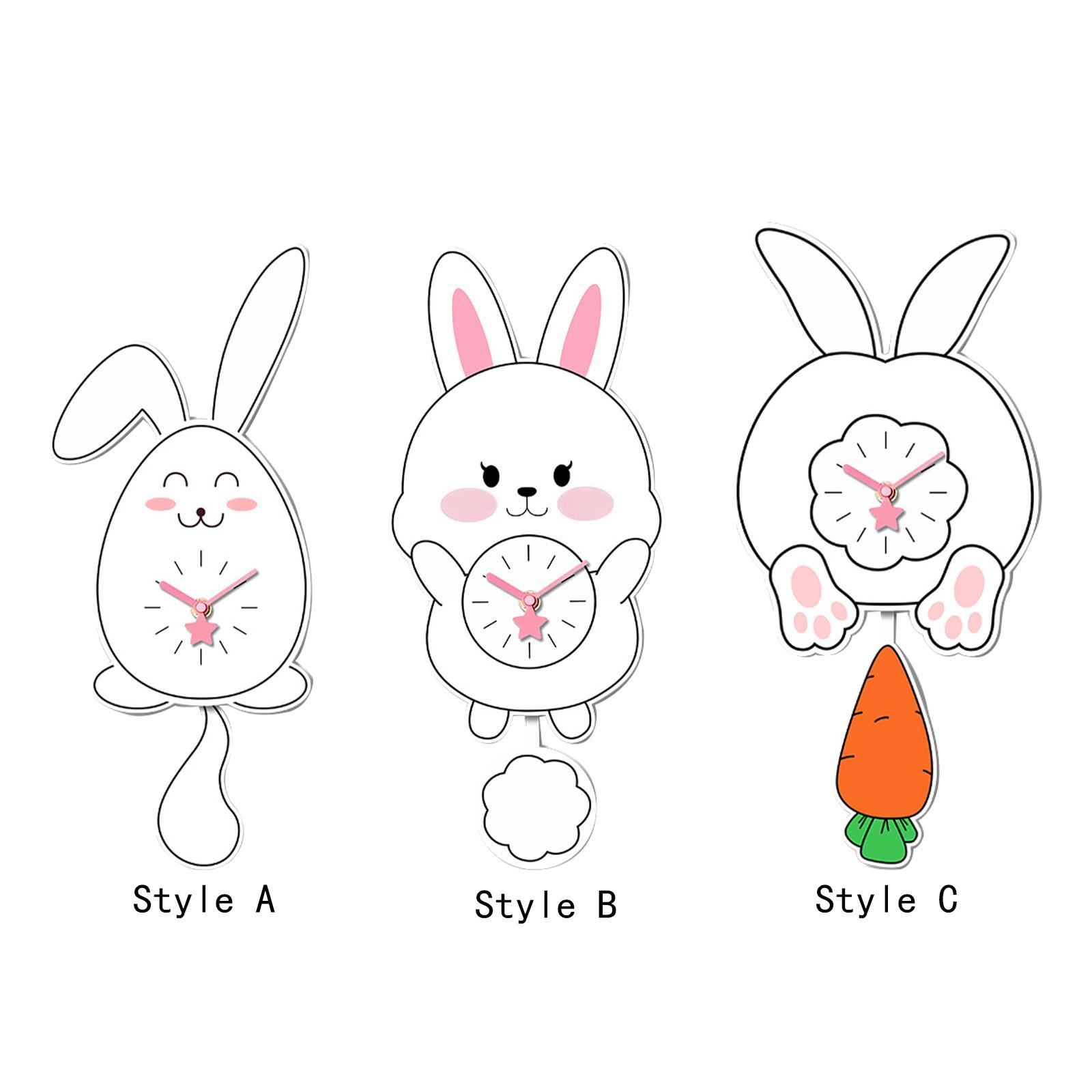 Rabbit Pendulum Wall Clock Wall Hanging Clock with Swinging Tail Acrylic Wall Ornament Silent Clock for Living Room Kitchen
Rabbit Pendulum Wall Clock Wall Hanging Clock with Swinging Tail Acrylic Wall Ornament Silent Clock for Living Room Kitchen