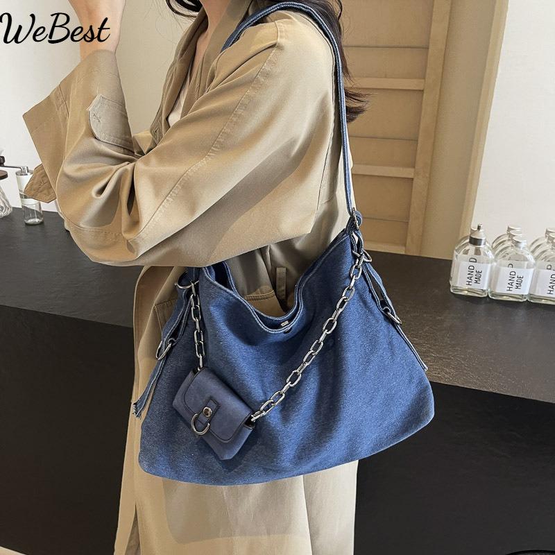 Armpit Bag Women Casual Large Capacity Denim Tote 2025 New Hundred Commuter Crossbody Bag світло-синій колір
Armpit Bag Women Casual Large Capacity Denim Tote 2025 New Hundred Commuter Crossbody Bag світло-синій колір