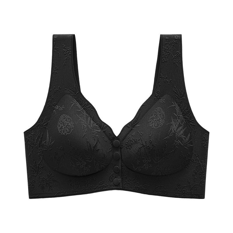 Chinese style embossed jacquard bra portable front opening buckle gathering seamless back underwear 3XL42/95 чорний
Chinese style embossed jacquard bra portable front opening buckle gathering seamless back underwear 3XL42/95 чорний