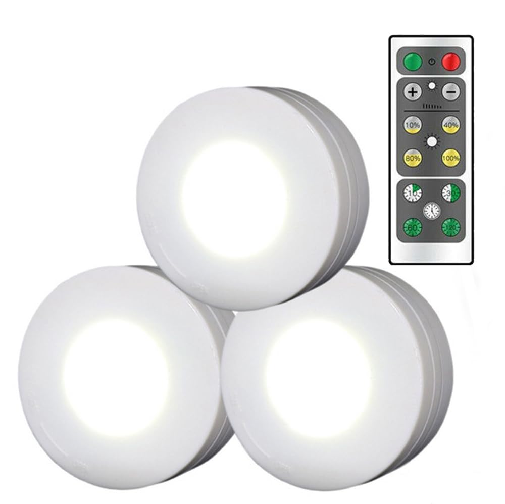 Set of 3 LED push lights with remote timer high battery night light control, dimming, function, brightness, double-sided tape, operated, білий
Set of 3 LED push lights with remote timer high battery night light control, dimming, function, brightness, double-sided tape, operated, білий