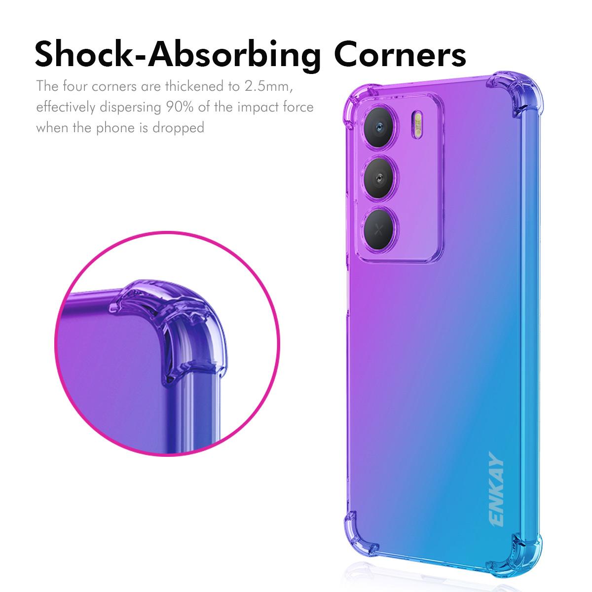 For Realme 14x 5G TPU Case ENKAY Thickened Four Corner Drop-proof Phone Back Cover Blue/Pink
For Realme 14x 5G TPU Case ENKAY Thickened Four Corner Drop-proof Phone Back Cover Blue/Pink