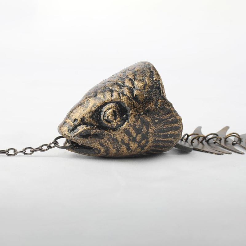 Уютные мелодии для улицы, сада, дома, двора, крыльца, подвесные украшения, чугунные колокольчики из рыбьей кости, ретро-металлические колокольчики чёрный