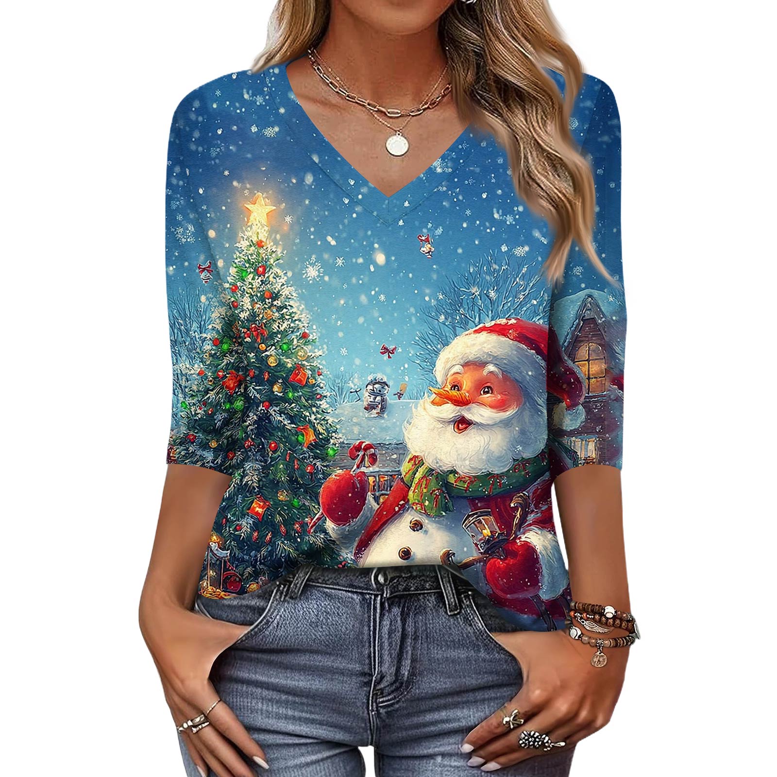 Модный винтажный топ с рукавом 3/4 для женщин, женская повседневная футболка с рукавом три четверти, V-образным вырезом и принтом XL небесно-голубой
Модный винтажный топ с рукавом 3/4 для женщин, женская повседневная футболка с рукавом три четверти, V-образным вырезом и принтом XL небесно-голубой