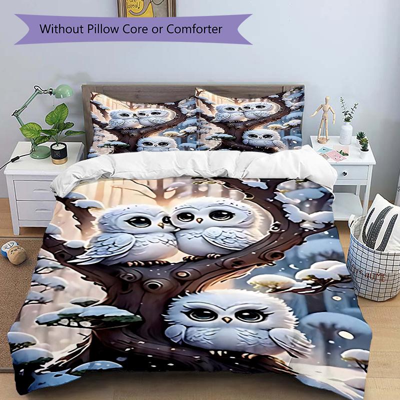 3pcs Anime Owl Comforter Set with One Quilt Cover and Two Pillowcases (No Core) - Festive Gift for Home Decor, Polyester Fabric, Cartoon Design, Suita 135x200cm
3pcs Anime Owl Comforter Set with One Quilt Cover and Two Pillowcases (No Core) - Festive Gift for Home Decor, Polyester Fabric, Cartoon Design, Suita 135x200cm
