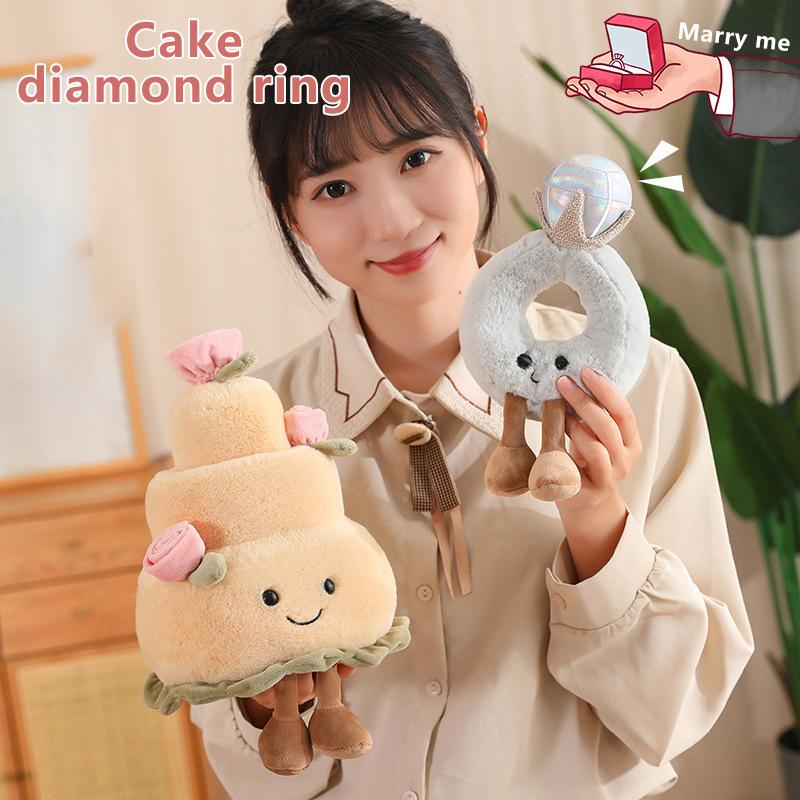 Cute Diamond Ring Doll Plush Toys Simulation Cake Plush Doll Kawaii Soft Stuffed Toy Wedding Decor Girlfriend Birthday Gifts A2
Cute Diamond Ring Doll Plush Toys Simulation Cake Plush Doll Kawaii Soft Stuffed Toy Wedding Decor Girlfriend Birthday Gifts A2