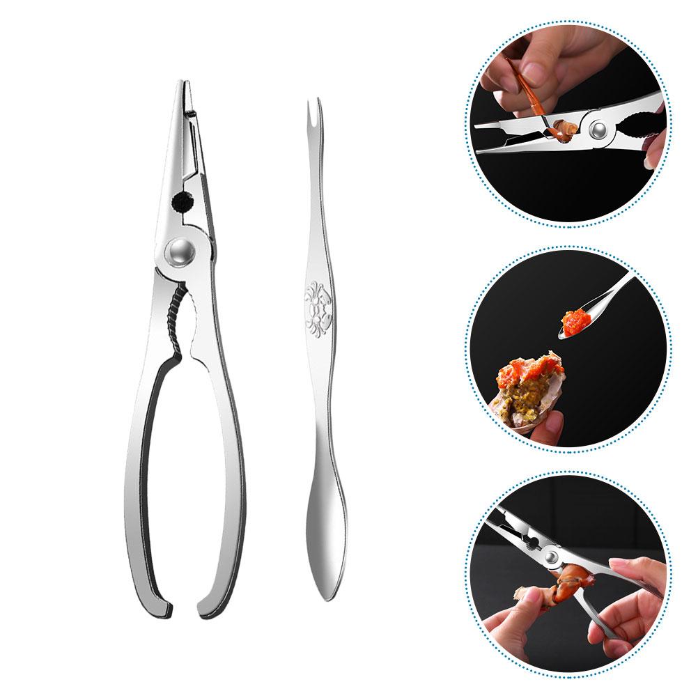 Crab Claws and Needles Heavy Duty Scissors Forks Eating Gadget Peeling Tool Seafood Leg Clamp серебряный
Crab Claws and Needles Heavy Duty Scissors Forks Eating Gadget Peeling Tool Seafood Leg Clamp серебряный