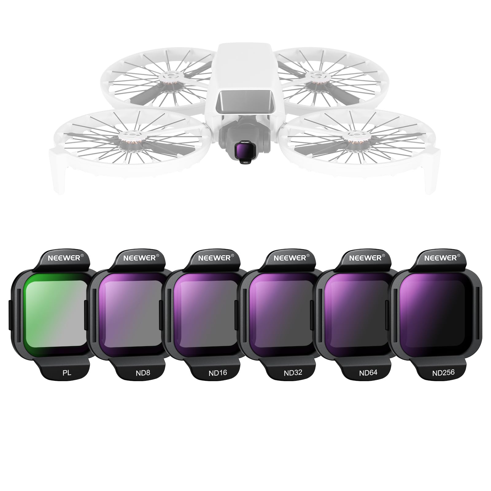 NEEWER ND Filter Set of 6 Compatible with Flip Drone ND8 ND16 ND32 ND64 ND256 CPL HD Optical Glass Neutral Density Filter Circular Polarizing Lens
NEEWER ND Filter Set of 6 Compatible with Flip Drone ND8 ND16 ND32 ND64 ND256 CPL HD Optical Glass Neutral Density Filter Circular Polarizing Lens