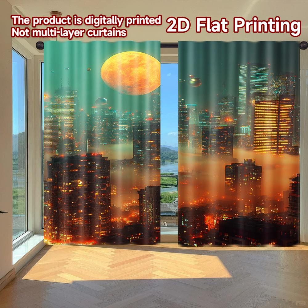 Set Of 2 Flat Printing Curtains Without Rod Futuristic City Sunset April Fools Is Day Holiday Digital Curtain Polyester W100*H70(CM)-Rod Pocket&1PCS
Set Of 2 Flat Printing Curtains Without Rod Futuristic City Sunset April Fools Is Day Holiday Digital Curtain Polyester W100*H70(CM)-Rod Pocket&1PCS