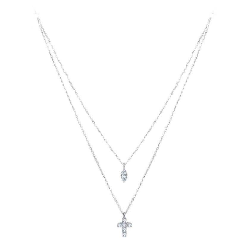 New 925 Sterling Silver Double Layer Cross Necklace Personality Charm Simple Geometric Pendant Choker Women s Exquisite Jewelry платиновый
New 925 Sterling Silver Double Layer Cross Necklace Personality Charm Simple Geometric Pendant Choker Women s Exquisite Jewelry платиновый