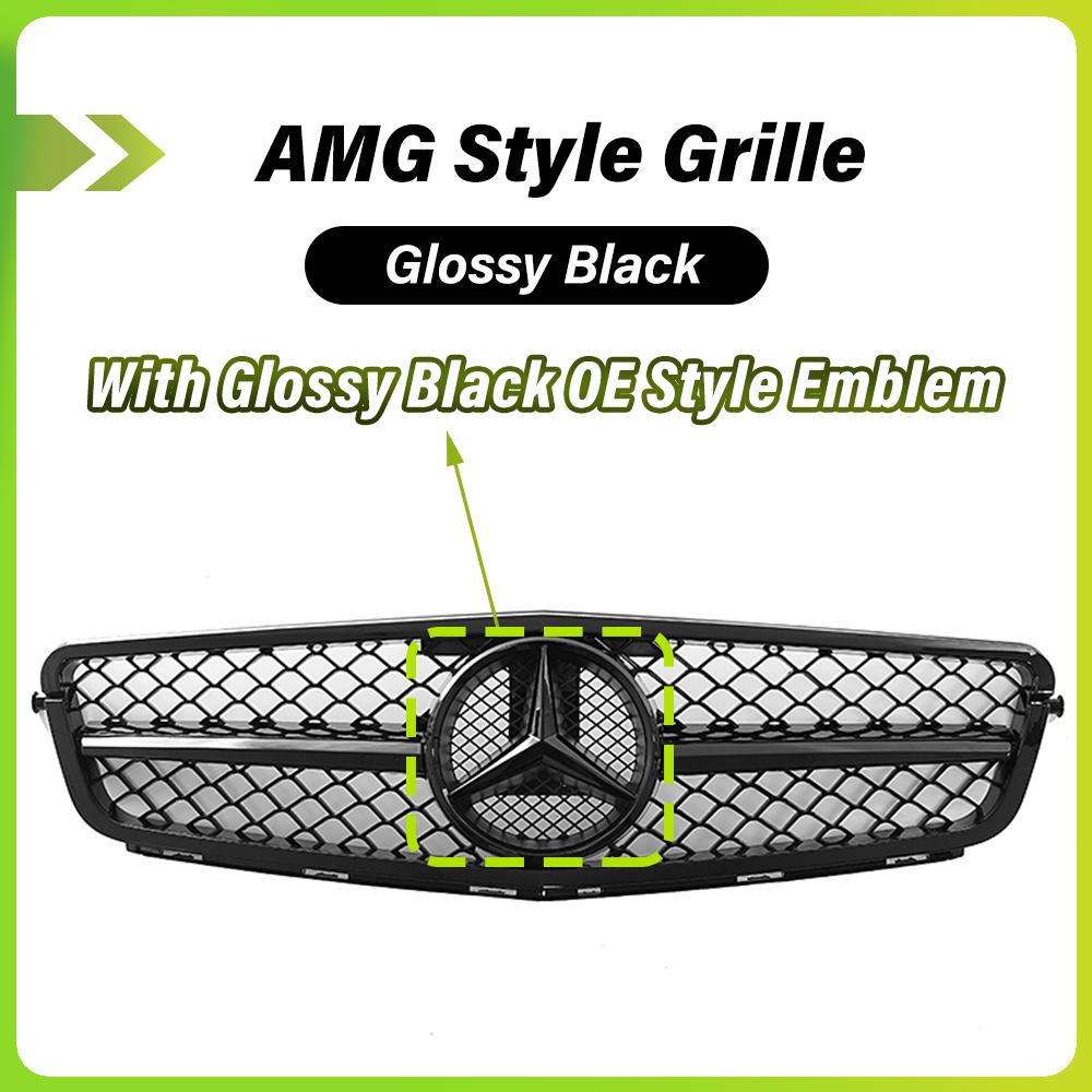 Glossy Black AMG Style Bumper Grille Grill With OE Style Emblem Logo For Mercedes Benz C-Class W204 2008-14 C180 C200 C250 C350
Glossy Black AMG Style Bumper Grille Grill With OE Style Emblem Logo For Mercedes Benz C-Class W204 2008-14 C180 C200 C250 C350