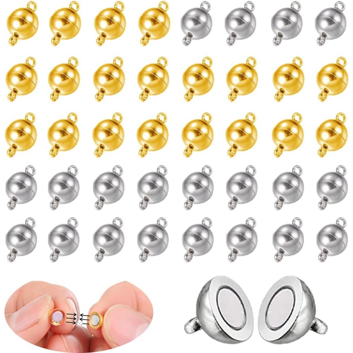 40 Pieces Jewelry Buckles Clasps for Necklaces & Bracelets - Round Silver Locking Extender Clasp for DIY Jewellery 40-Pack
40 Pieces Jewelry Buckles Clasps for Necklaces & Bracelets - Round Silver Locking Extender Clasp for DIY Jewellery 40-Pack