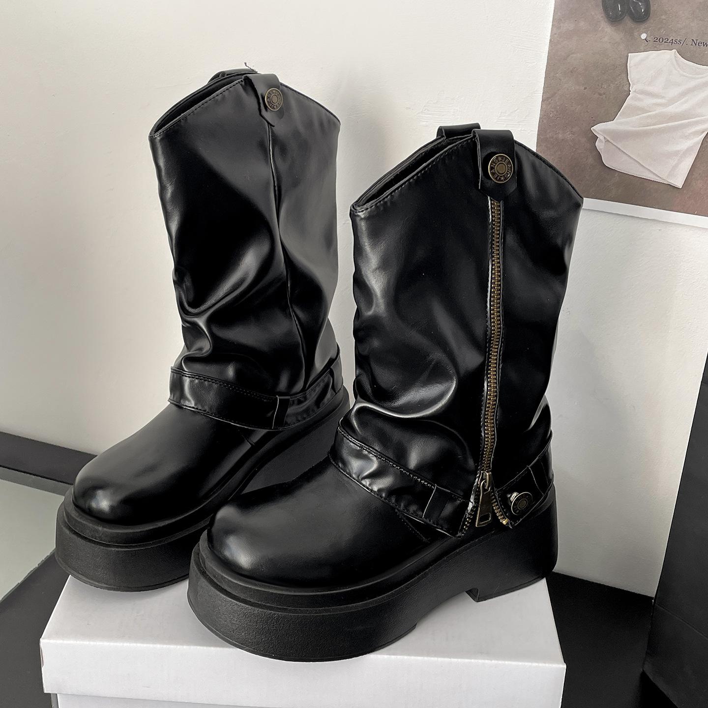 Black British heightened platform boots women s boots 2025 new autumn with skirt retro trouser leg boots 35
Black British heightened platform boots women s boots 2025 new autumn with skirt retro trouser leg boots 35