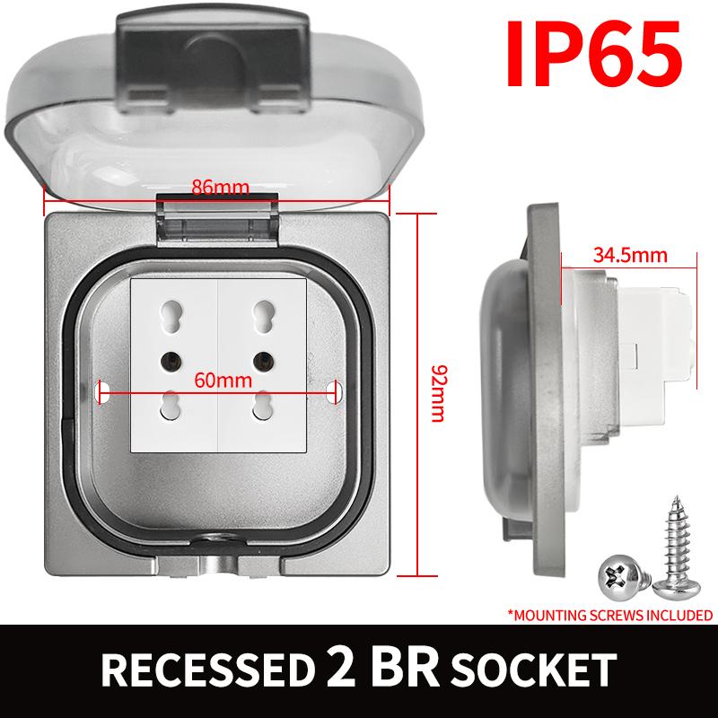 IP65 Waterproof Outdoor Socket, 16A High Power Wall Plate, 250V US/Thai Style 10A Receptacle, Bathroom & Weatherproof Electrical
IP65 Waterproof Outdoor Socket, 16A High Power Wall Plate, 250V US/Thai Style 10A Receptacle, Bathroom & Weatherproof Electrical