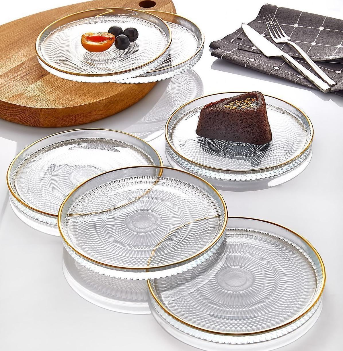 6 Piece Glass Cake Plate Set Gilded Luxury Cake Set 16 Cm Home Kitchen 6 Pcs білий
6 Piece Glass Cake Plate Set Gilded Luxury Cake Set 16 Cm Home Kitchen 6 Pcs білий