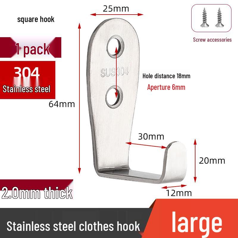 Heavy-Duty 304 Stainless Steel Square Hooks
Heavy-Duty 304 Stainless Steel Square Hooks