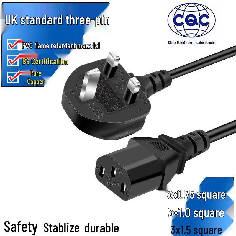 UK BS Three-Pin All-Copper Cloverleaf Power Cord for Rice Cookers 3*0.75mm² 1m
UK BS Three-Pin All-Copper Cloverleaf Power Cord for Rice Cookers 3*0.75mm² 1m