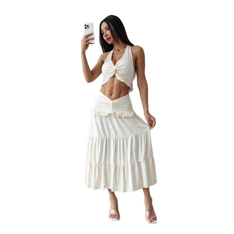 Foreign Trade Seaside Resort Style Dress with Twist Knot, Seaside Vibe Tank Top for Women, Summer High-Waisted Long Skirt Set for Women Apricot color XS
Foreign Trade Seaside Resort Style Dress with Twist Knot, Seaside Vibe Tank Top for Women, Summer High-Waisted Long Skirt Set for Women Apricot color XS