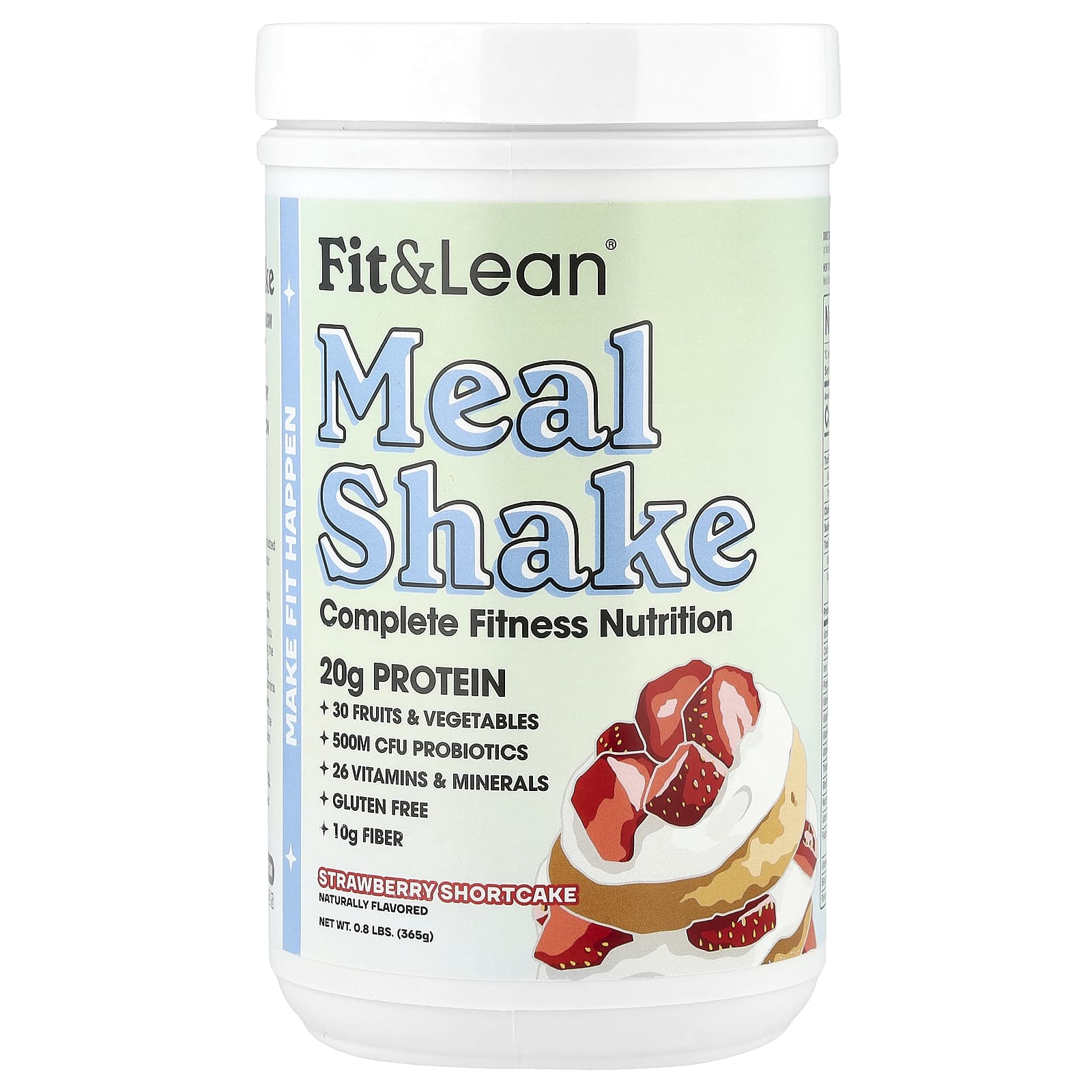 Fit & Lean, Mill Shake, Complete Fitness Nutrition, Strawberry Shortcake, 365G(0.8Lb)
Fit & Lean, Mill Shake, Complete Fitness Nutrition, Strawberry Shortcake, 365G(0.8Lb)