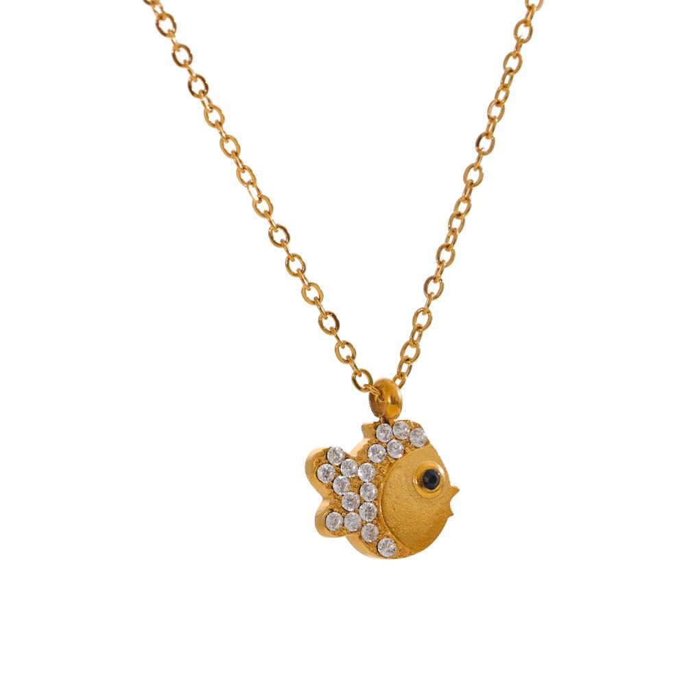 Yhpup Arrivals Stainless Steel Inlaid Cubic Zirconia Fish Necklace for Women Cute Charm Pendant Delicate Stylish Jewelry
Yhpup Arrivals Stainless Steel Inlaid Cubic Zirconia Fish Necklace for Women Cute Charm Pendant Delicate Stylish Jewelry