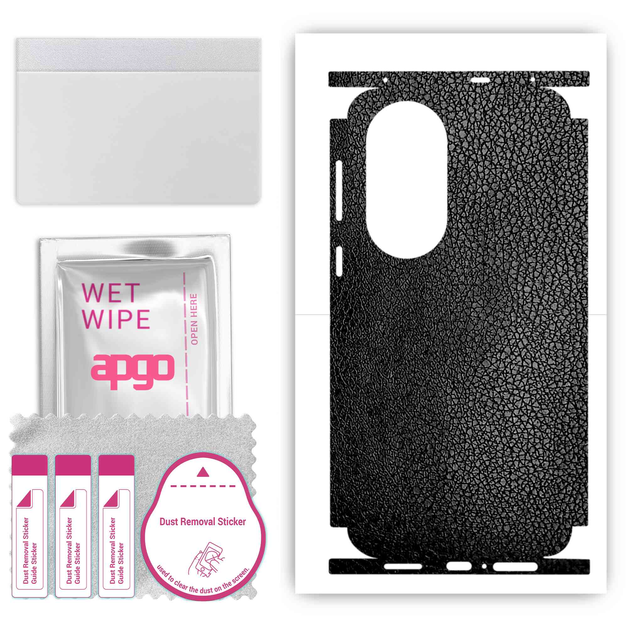 apgo Protective Skin Sticker for the back+sides compatible with Huawei P50, Full Wrap Film, Foil, Vinyl - Pattern Black Leather
apgo Protective Skin Sticker for the back+sides compatible with Huawei P50, Full Wrap Film, Foil, Vinyl - Pattern Black Leather