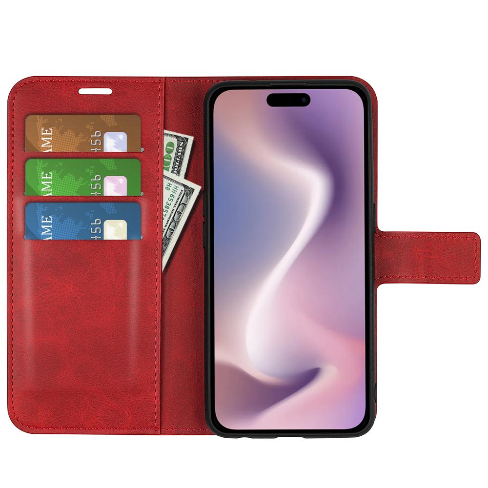 For iPhone 16 Plus Case Calf Texture PU Leather Phone Cover with Card Holder Stand Red
For iPhone 16 Plus Case Calf Texture PU Leather Phone Cover with Card Holder Stand Red