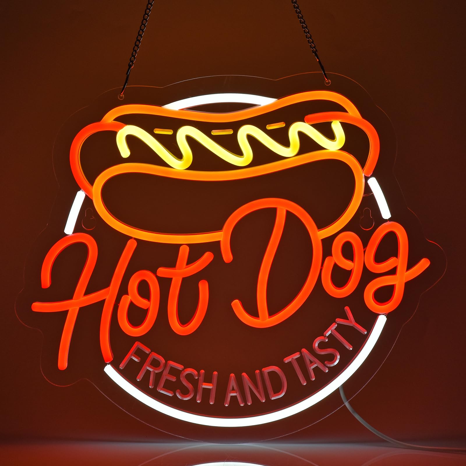 Hot Dog Neon Sign for Wall Decor LED Light up Sign Business Signage for Home Kitchen Restaurant Bar Cafe Fast Food Shop Gift
Hot Dog Neon Sign for Wall Decor LED Light up Sign Business Signage for Home Kitchen Restaurant Bar Cafe Fast Food Shop Gift
