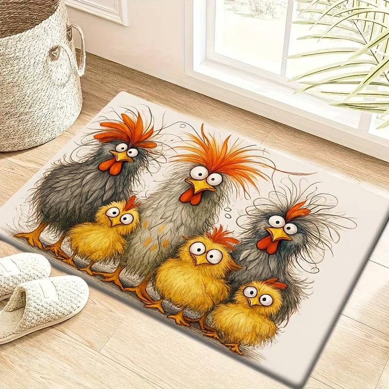 Funny Welcome Doormat Three Big Chickens And Three Small Chickens, Big Eyes Printed Non-Slip Floor Carpet 40x60cm
Funny Welcome Doormat Three Big Chickens And Three Small Chickens, Big Eyes Printed Non-Slip Floor Carpet 40x60cm