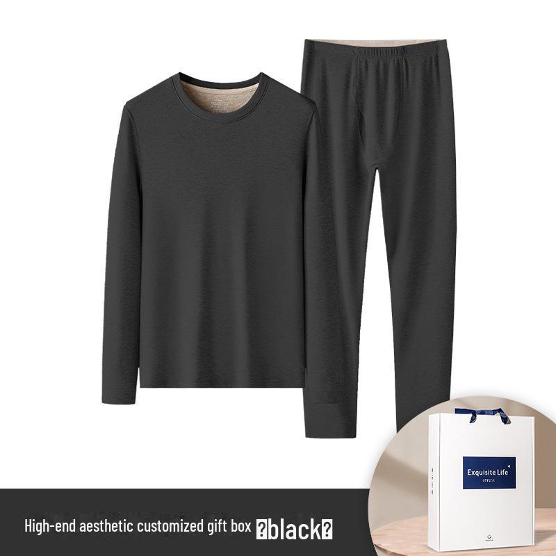 Чоловічий комплект термобілизни з шовкової вовни: Великий розмір, оксамитова підкладка, потовщений для осені/зими 6XL чорний
Чоловічий комплект термобілизни з шовкової вовни: Великий розмір, оксамитова підкладка, потовщений для осені/зими 6XL чорний