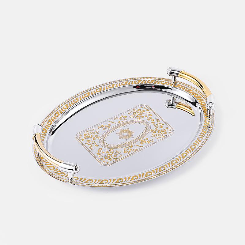 Gold European-Style Stainless Steel Oval Fruit and Tea Serving Tray S: 32x24cm
Gold European-Style Stainless Steel Oval Fruit and Tea Serving Tray S: 32x24cm