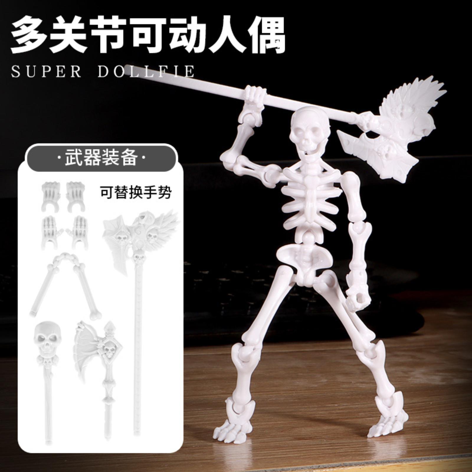 Articulated Skeleton Action Figure 3D Printed Movable Doll with Interchangeable Weapon Accessories for Display and Assembly One Size
Articulated Skeleton Action Figure 3D Printed Movable Doll with Interchangeable Weapon Accessories for Display and Assembly One Size