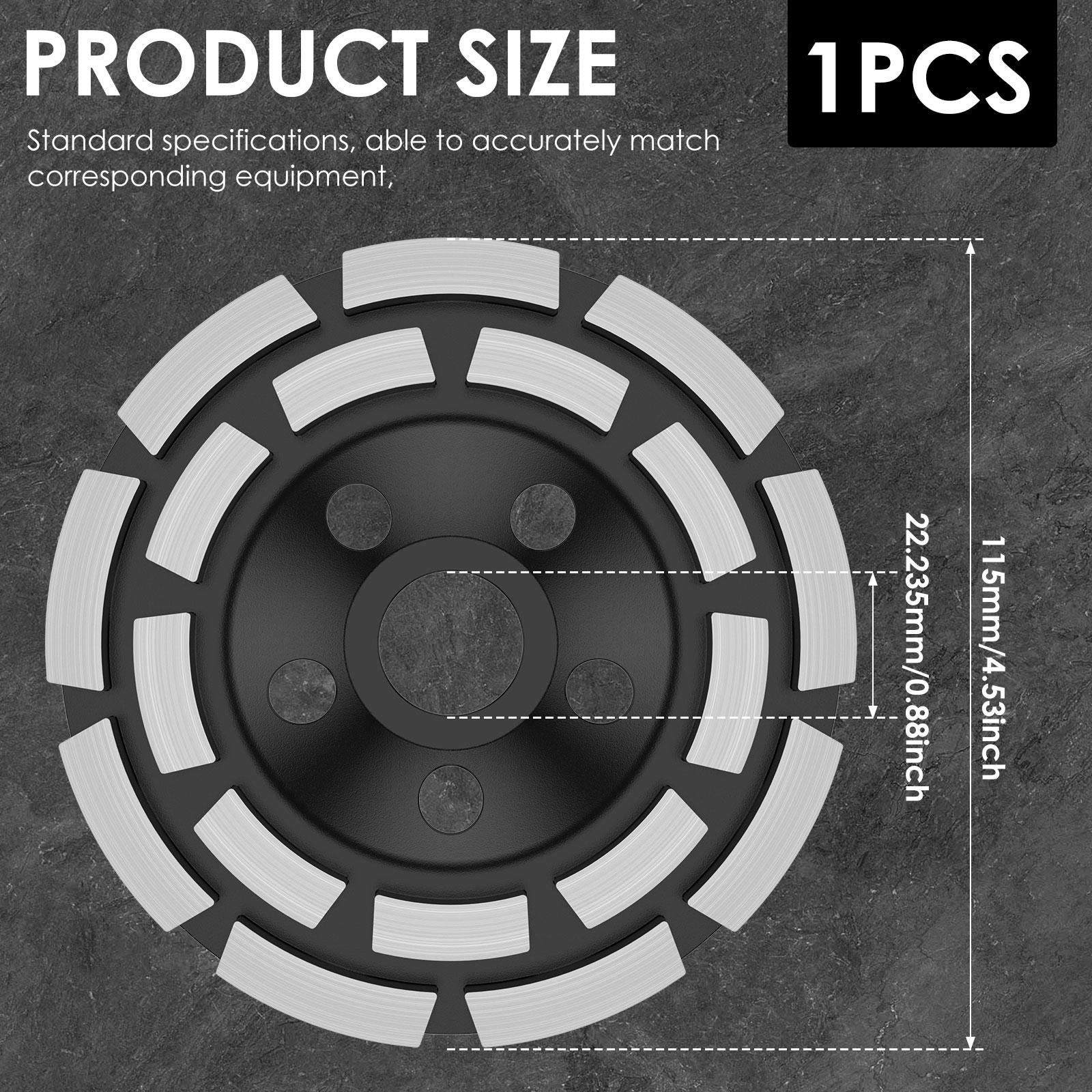 115мм Алмазный шлифовальный чашечный круг для бетона 4-1/2 дюйма Двухрядный шлифовальный диск для кладки Гранита Мрамора Подходит для вала 7/8 дюйма 115mm
115мм Алмазный шлифовальный чашечный круг для бетона 4-1/2 дюйма Двухрядный шлифовальный диск для кладки Гранита Мрамора Подходит для вала 7/8 дюйма 115mm