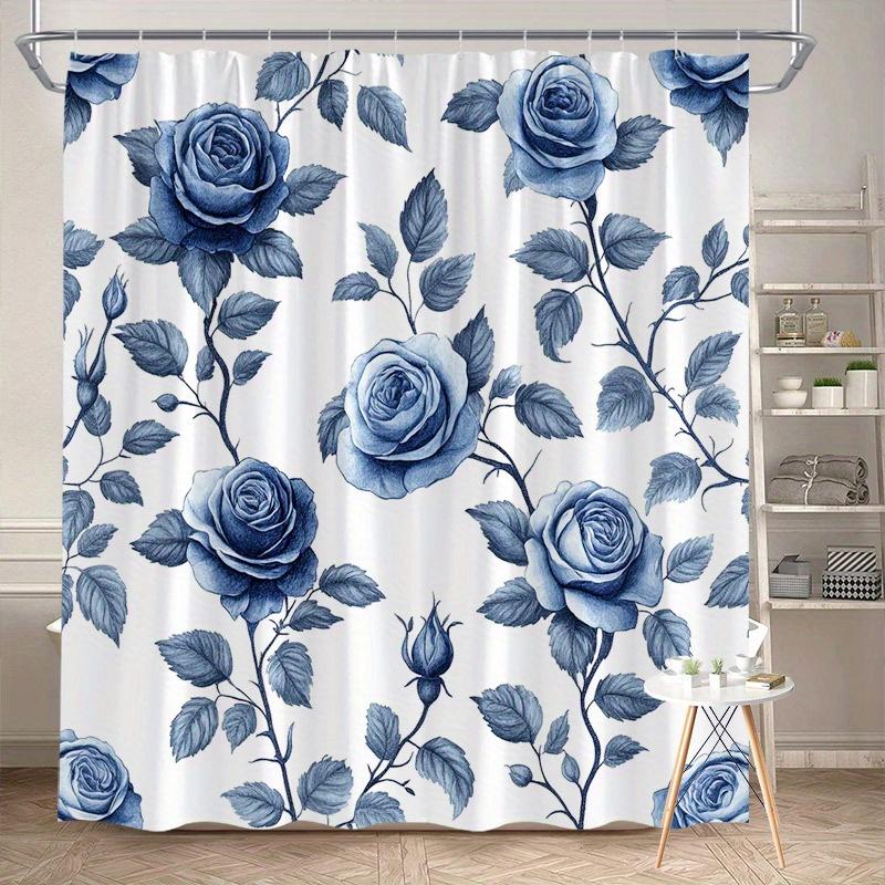 1Pc Blue Rose Floral Shower Curtain - With Blue Roses, Polyester, With Hooks, Machine Washable, Suitable For Bathroom Decoration W60H190(CM)-1 Pcs
1Pc Blue Rose Floral Shower Curtain - With Blue Roses, Polyester, With Hooks, Machine Washable, Suitable For Bathroom Decoration W60H190(CM)-1 Pcs