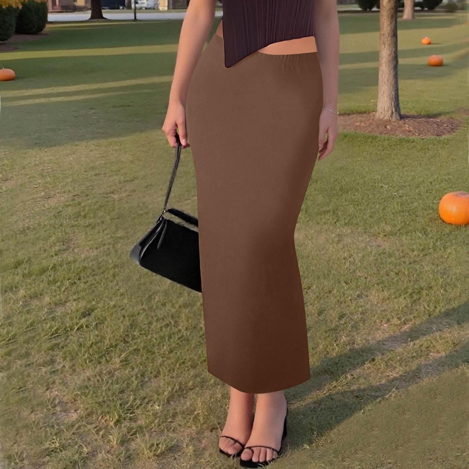 Женская повседневная модная однотонная юбка-рыбий хвост с разрезом, эластичная узкая юбка до середины тела XXL кофейный
Женская повседневная модная однотонная юбка-рыбий хвост с разрезом, эластичная узкая юбка до середины тела XXL кофейный
