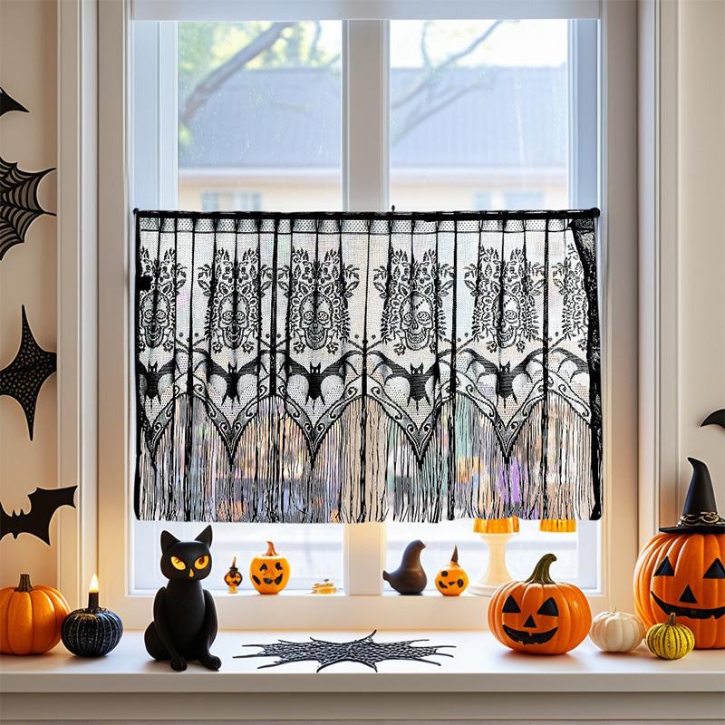 Halloween skull-themed scene decoration for curtains, dust-proof curtains, lace short curtains
Halloween skull-themed scene decoration for curtains, dust-proof curtains, lace short curtains