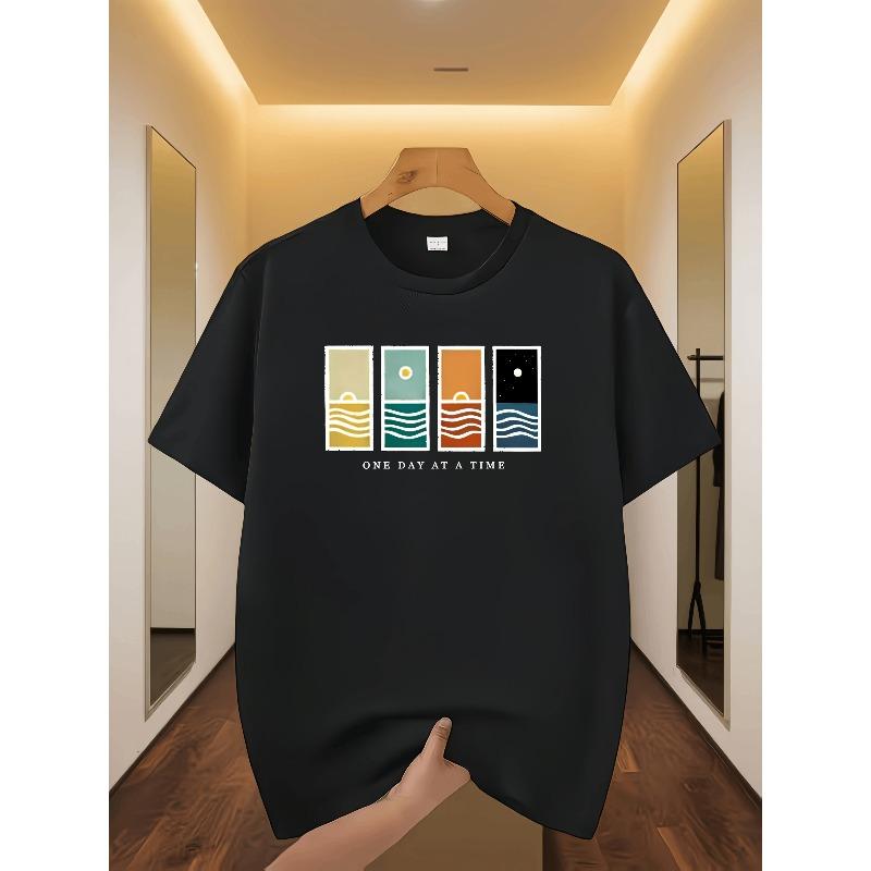 Day by Day Seaside Illustration Print T-Shirt, Healing Trendy Short Sleeve 4XL
Day by Day Seaside Illustration Print T-Shirt, Healing Trendy Short Sleeve 4XL