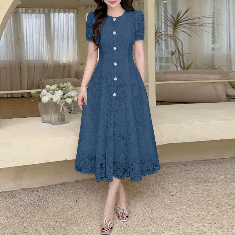 ZANZEA Женское элегантное кружевное лоскутное повседневное платье с коротким рукавом 2XL синий
ZANZEA Женское элегантное кружевное лоскутное повседневное платье с коротким рукавом 2XL синий