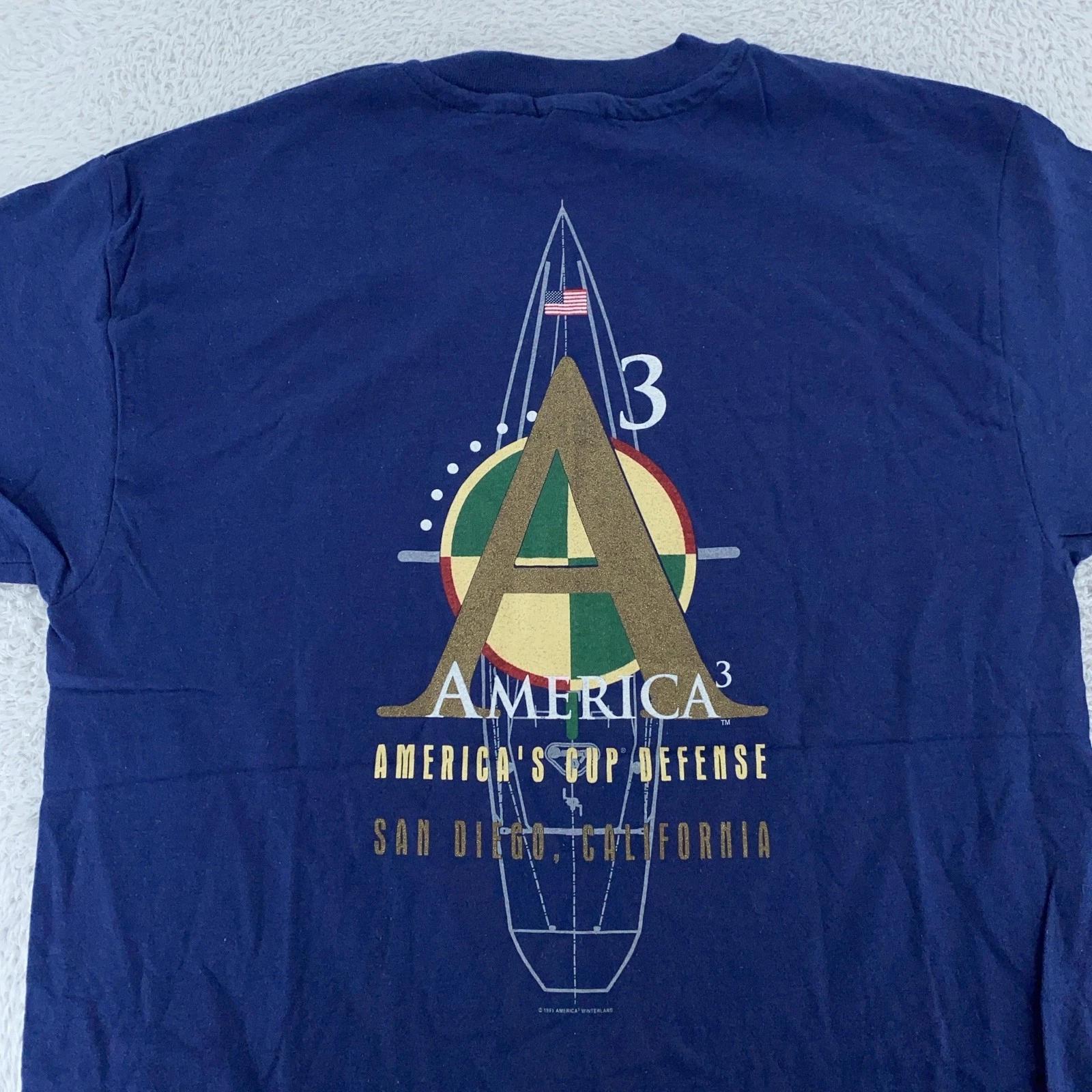 Vintage America3 Shirt Large America’s Cup Defense San Diego Sailing 90s 1992 S
Vintage America3 Shirt Large America’s Cup Defense San Diego Sailing 90s 1992 S