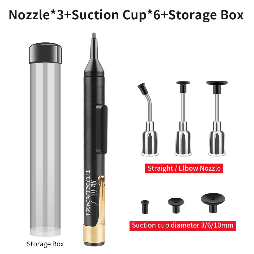 LUXIANZI Vacuum Sucking Suction Pen with 3 Sucker IC SMD Tweezers Pick Up Tool Kit Remover Sucker Pump Solder Desoldering
LUXIANZI Vacuum Sucking Suction Pen with 3 Sucker IC SMD Tweezers Pick Up Tool Kit Remover Sucker Pump Solder Desoldering