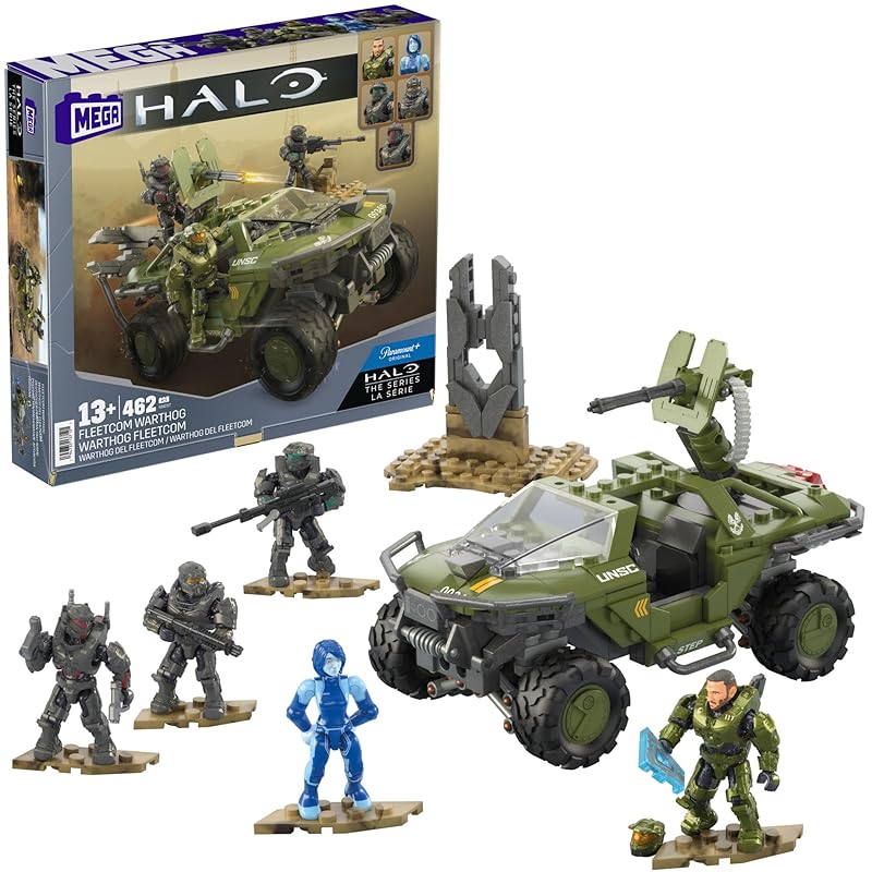 Набор для сборки MEGA Halo, вездеход FLEETCOM Warthog, 469 деталей, 5 подвижных микрофигурок и аксессуары, размер S, HNC57
Набор для сборки MEGA Halo, вездеход FLEETCOM Warthog, 469 деталей, 5 подвижных микрофигурок и аксессуары, размер S, HNC57