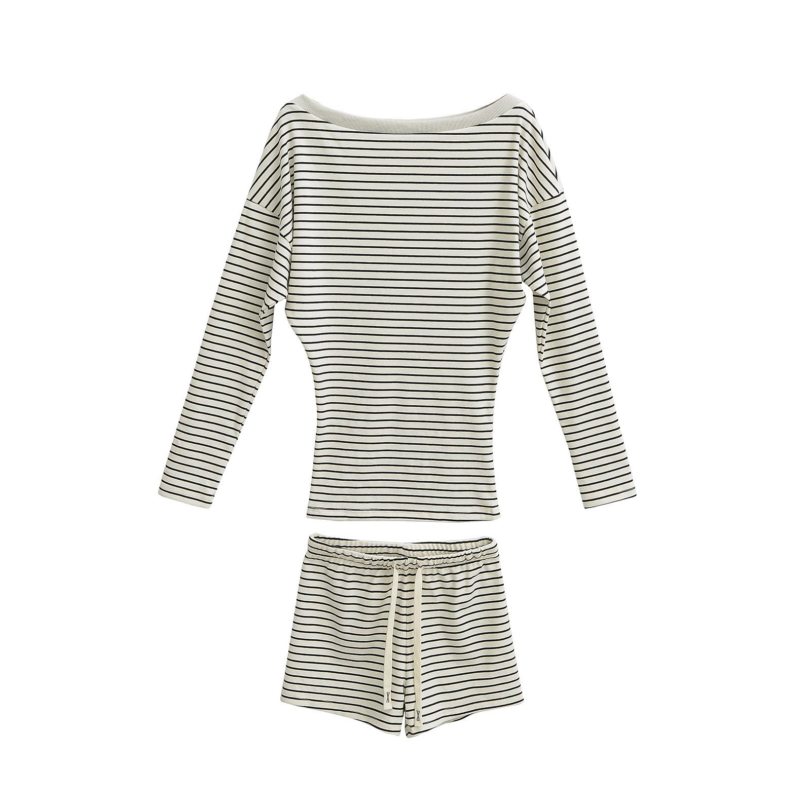 Korean Style Striped Off-Shoulder T-Shirt & Shorts Set for Women - Summer 2025 Collection Medium
Korean Style Striped Off-Shoulder T-Shirt & Shorts Set for Women - Summer 2025 Collection Medium