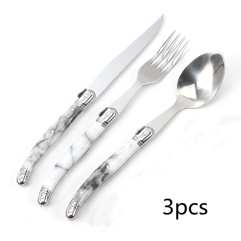 Набор столовых приборов Laguiole из нержавеющей стали, 3-4 предмета, покрытый мрамором, набор пластиковых столовых приборов, столовый нож, вилка, ложка, коллекция столовых приборов
Набор столовых приборов Laguiole из нержавеющей стали, 3-4 предмета, покрытый мрамором, набор пластиковых столовых приборов, столовый нож, вилка, ложка, коллекция столовых приборов
