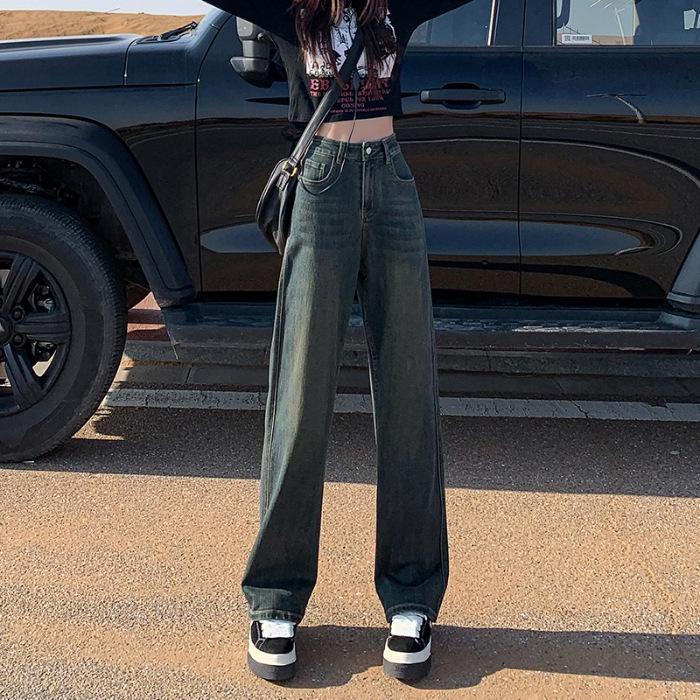 Women s High-Waisted Cement Gray Slim Wide-Leg Jeans - Flattering Autumn/Winter Loose Straight Floor-Length Pants L
Women s High-Waisted Cement Gray Slim Wide-Leg Jeans - Flattering Autumn/Winter Loose Straight Floor-Length Pants L