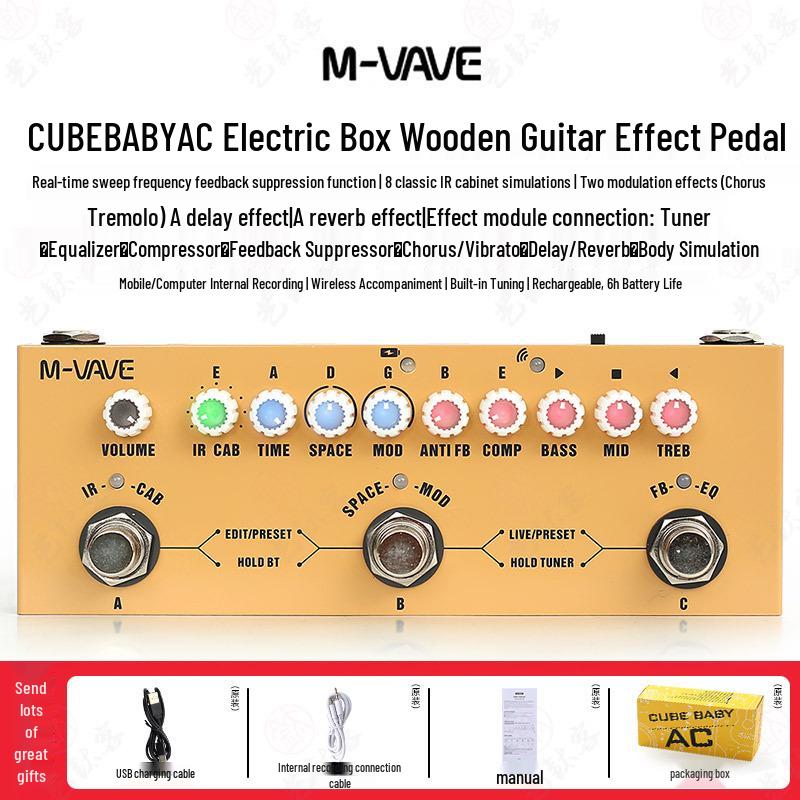 M-VAVE Cube Baby: Multi-Effects Pedal for Electric Guitar with Bass, Sound Card, Internal Recording, Speaker Simulation, Delay, and Reverb.
M-VAVE Cube Baby: Multi-Effects Pedal for Electric Guitar with Bass, Sound Card, Internal Recording, Speaker Simulation, Delay, and Reverb.