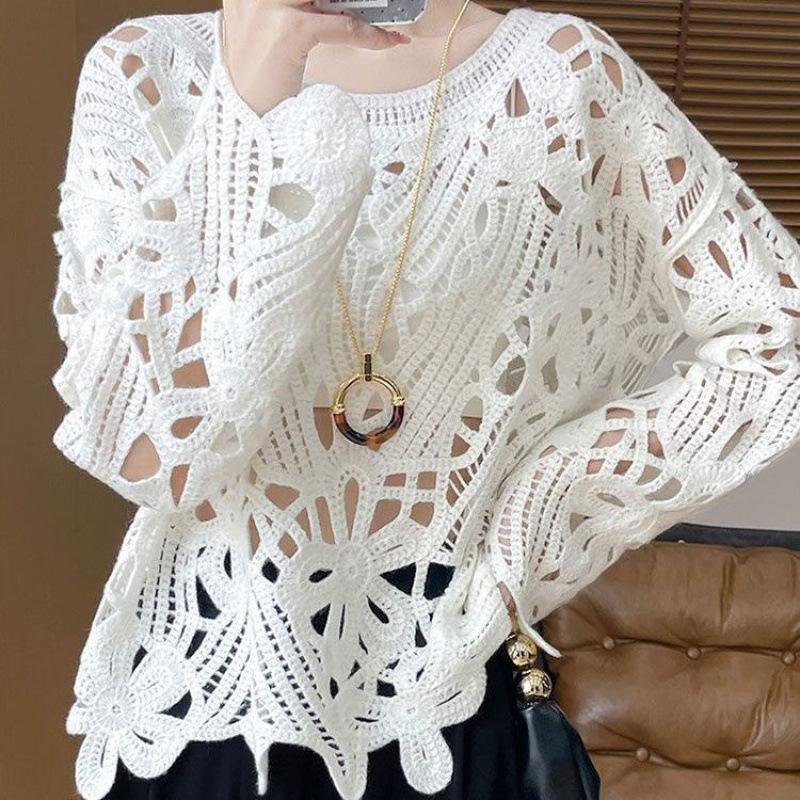 Early Autumn Heavy Industry Crocheted Hollow-Out Pullover Loose Top Long-Sleeved Sunscreen Knitted Blouse 45.00 Kg-70.00 kg белый
Early Autumn Heavy Industry Crocheted Hollow-Out Pullover Loose Top Long-Sleeved Sunscreen Knitted Blouse 45.00 Kg-70.00 kg белый