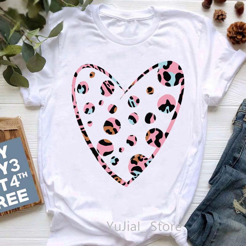 2025 Leopard Love Print T-Shirt Women Summer Fashion Tshirt Femme Harajuku Kawaii Clothes White Casual T Shirt Female XXXL білий
2025 Leopard Love Print T-Shirt Women Summer Fashion Tshirt Femme Harajuku Kawaii Clothes White Casual T Shirt Female XXXL білий