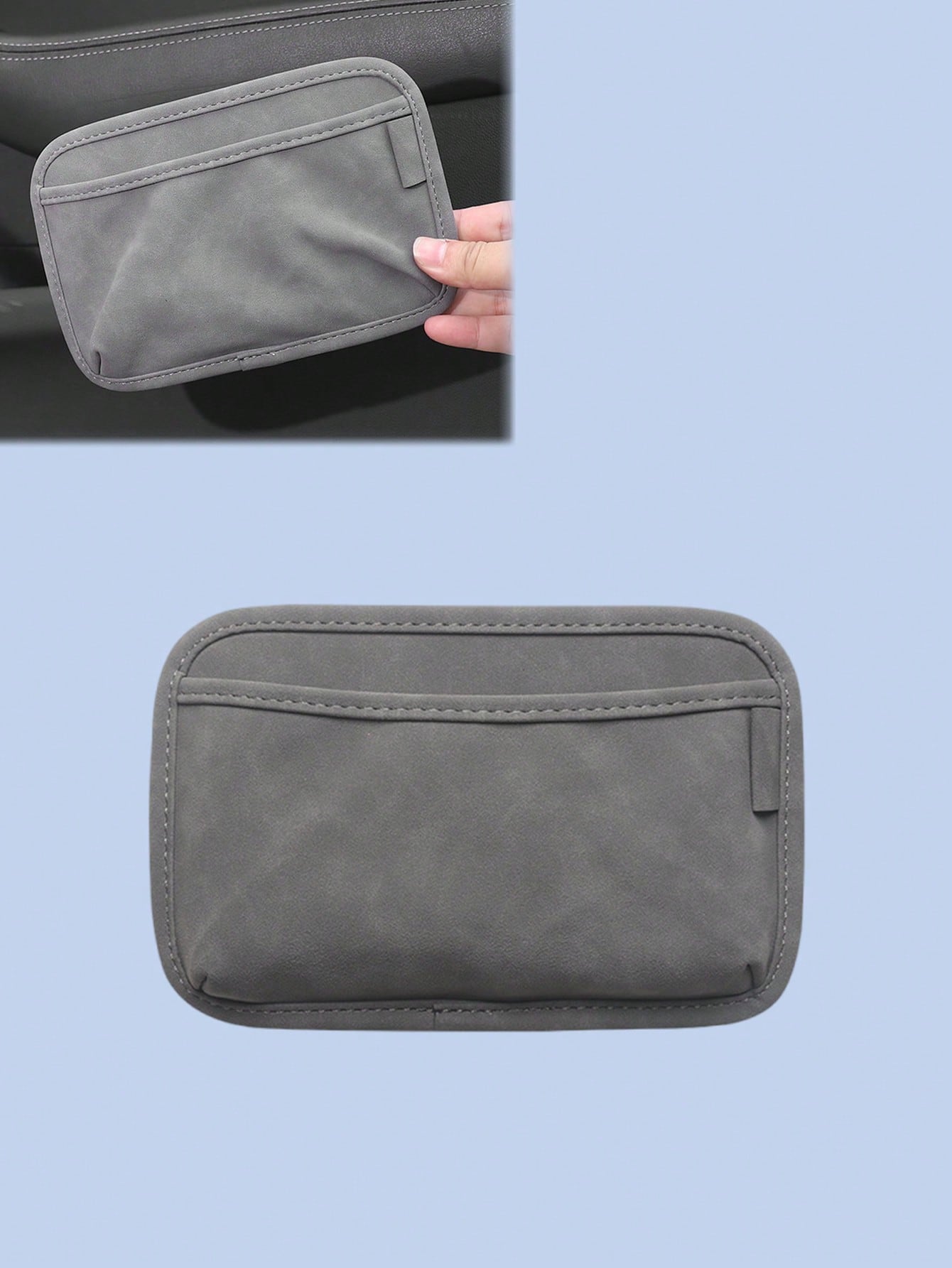 Car Suede Storage Bag - Multi-position Stick-on Organizer, Holds Phone, Wallet, Keys сірий колір
Car Suede Storage Bag - Multi-position Stick-on Organizer, Holds Phone, Wallet, Keys сірий колір