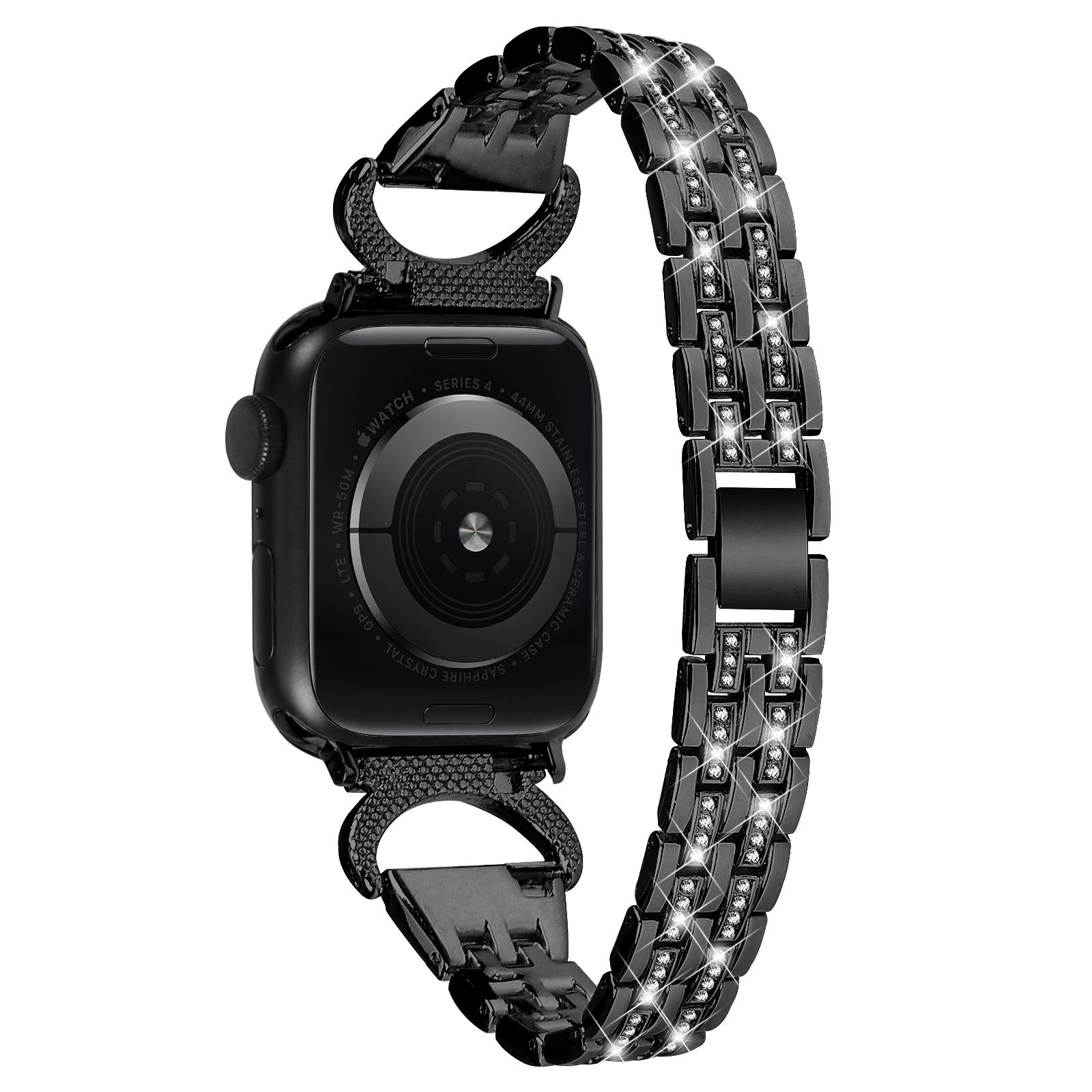 Watch Band for Apple Watch Series 10 42mm/9 8 7 41mm/SE (2023) SE (2022) SE 6 5 4 40mm/3 2 1 38mm Stainless Steel Rhinestone Decor 5-Bead Strap Black
Watch Band for Apple Watch Series 10 42mm/9 8 7 41mm/SE (2023) SE (2022) SE 6 5 4 40mm/3 2 1 38mm Stainless Steel Rhinestone Decor 5-Bead Strap Black