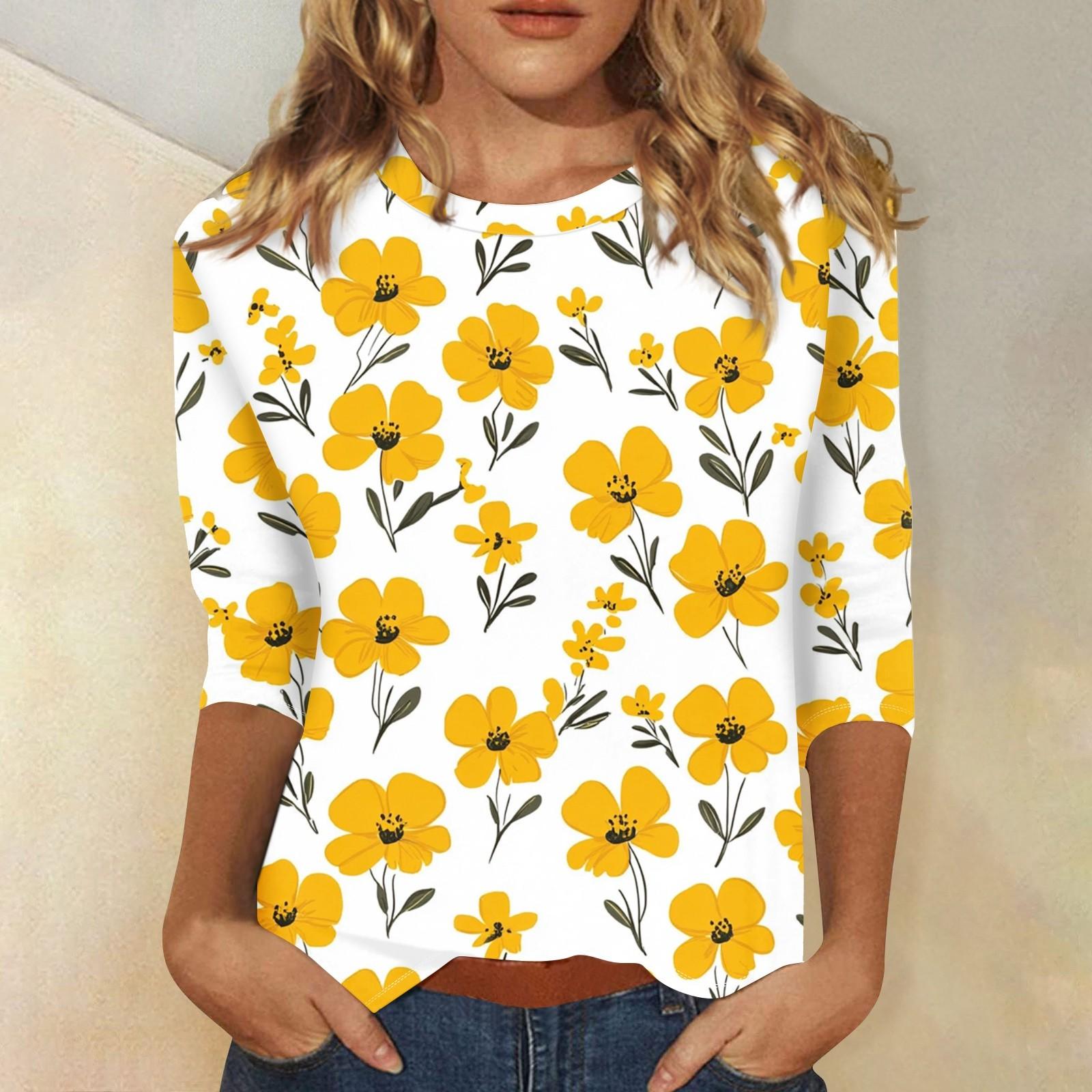 Женская модная повседневная футболка с круглым вырезом и принтом 3/4 XL жёлтый
Женская модная повседневная футболка с круглым вырезом и принтом 3/4 XL жёлтый