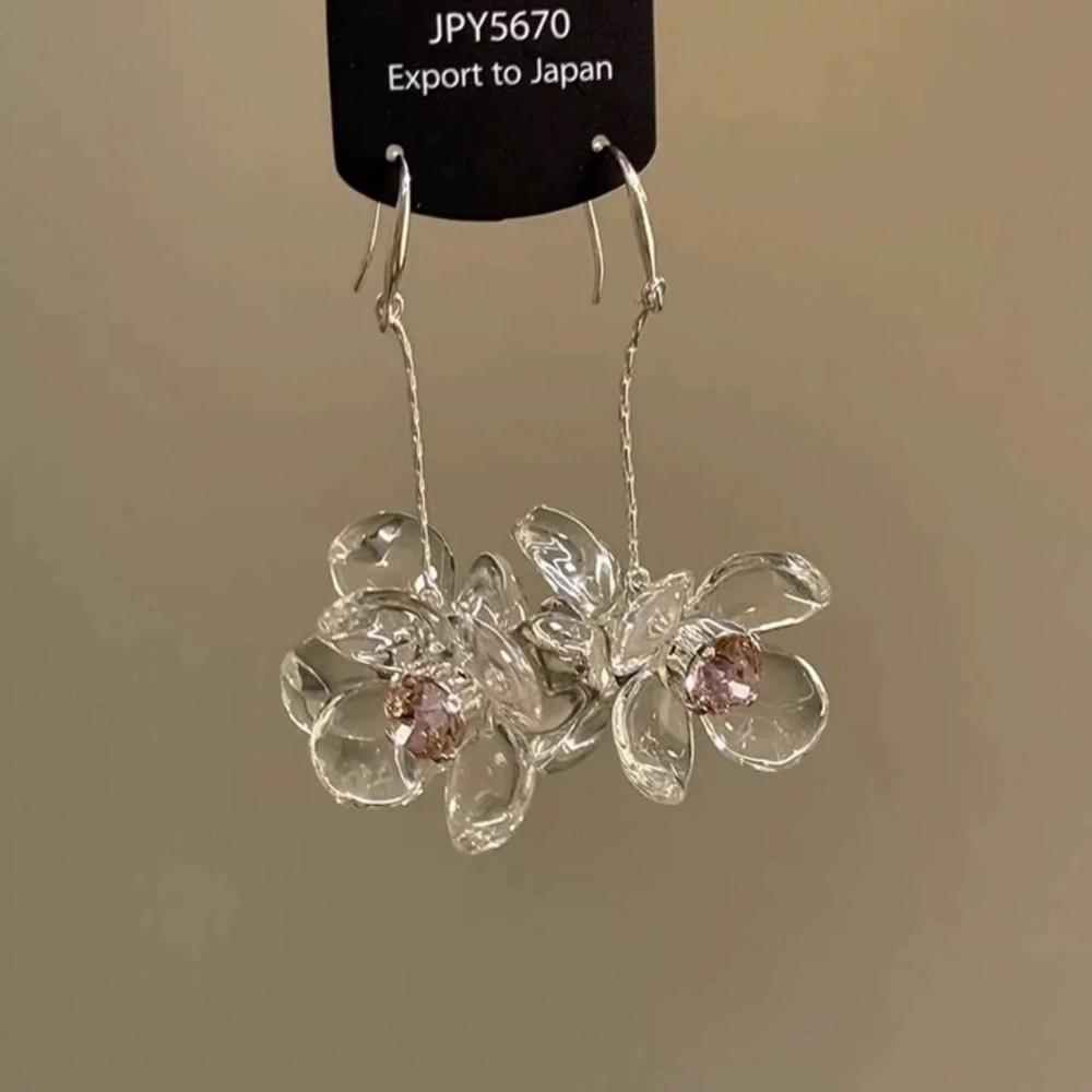Transparent Flower Drop Earrings Fairy-Like Glass Flower Earrings Long Tassel Earrings Silver For Wedding Daily Wear Hanfu рожевий
Transparent Flower Drop Earrings Fairy-Like Glass Flower Earrings Long Tassel Earrings Silver For Wedding Daily Wear Hanfu рожевий